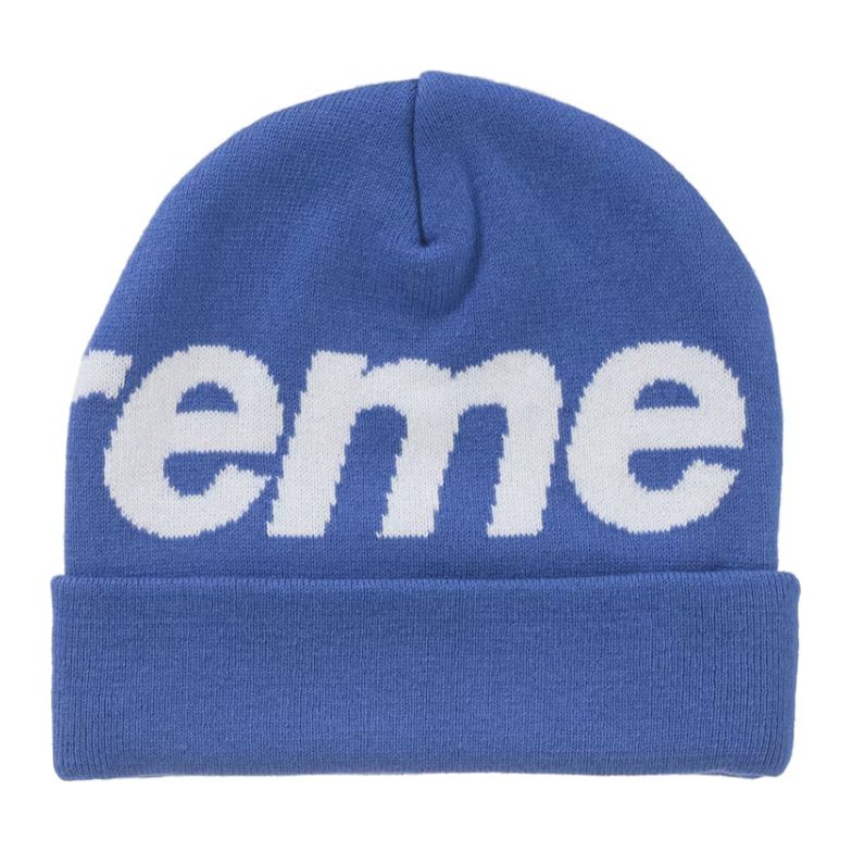 Supreme Big Logo Beanie "Blue"