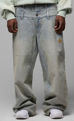 Loiter Star Layered Jeans "Washed Blue"