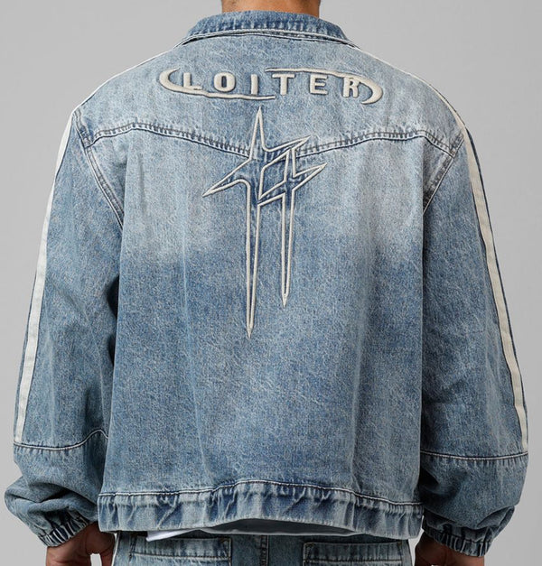Loiter Track Star Denim Jacket "Blue Wash"