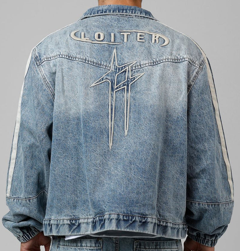 Loiter Track Star Denim Jacket "Blue Wash"