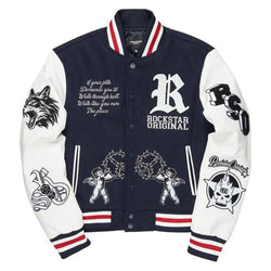 Rockstar Skoll Varsity Jacket “Navy”