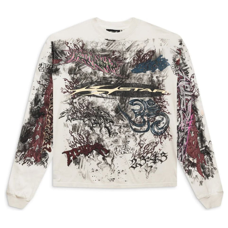 Hellstar Graffiti L/S Tee "White"