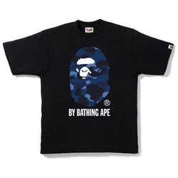 Bape Color Camo Ape Head by Bathing Ape Tee "Blue/Black"
