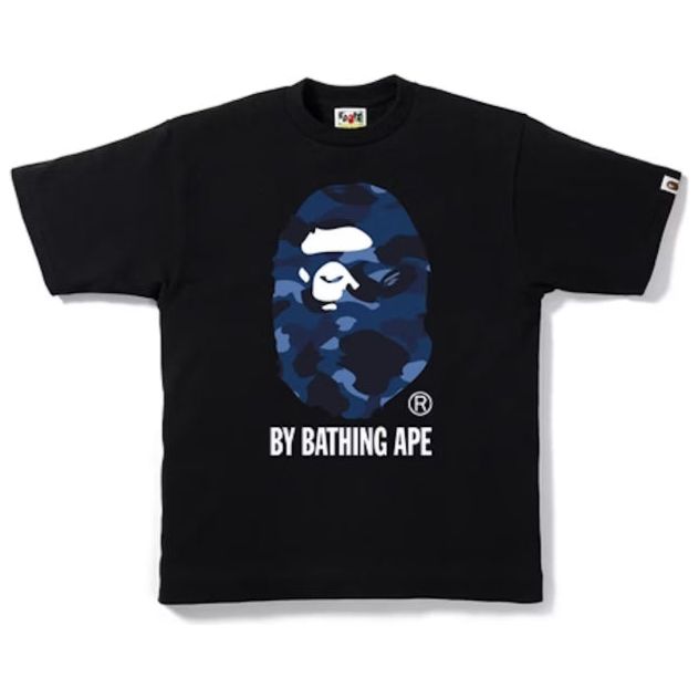 Bape Color Camo Ape Head by Bathing Ape Tee "Blue/Black"