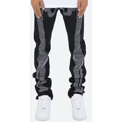 MNML Skeleton Straight Jeans “Rhinestone”