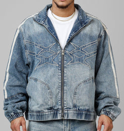 Loiter Track Star Denim Jacket "Blue Wash"
