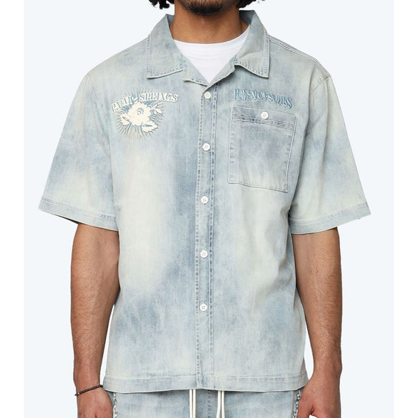 Smoke Rise Button Down Shirt "Denim"