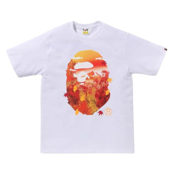 Bape Japan Autumn Photo Ape Head Tee "White"