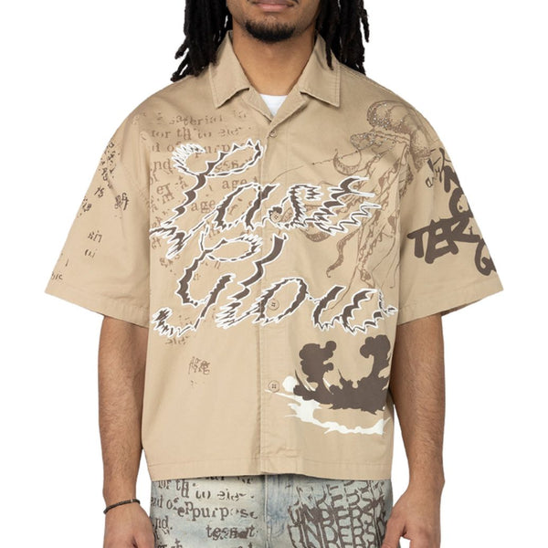 Smoke Rise Twill Button Down Shirt "Sesame"