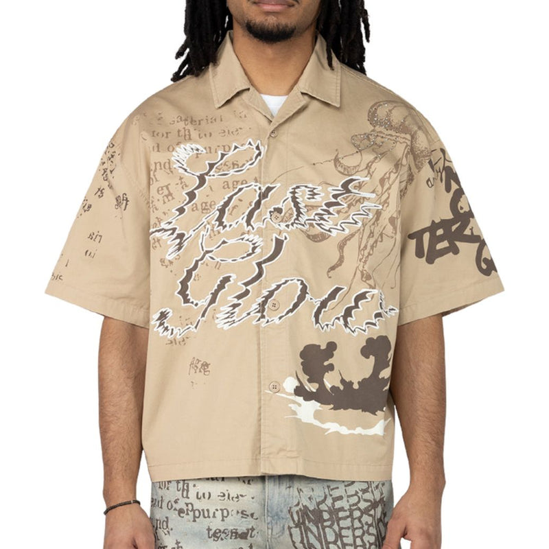 Smoke Rise Twill Button Down Shirt "Sesame"