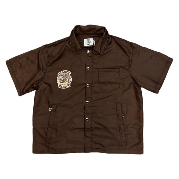 Saint Vanity Button Up Tee "Brown”