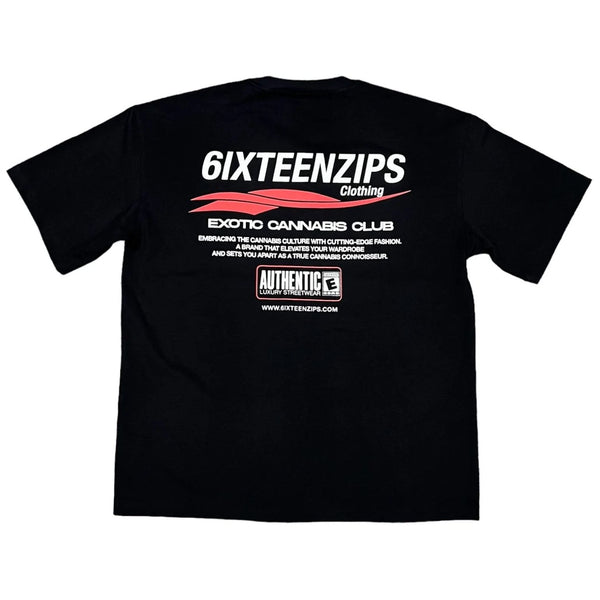 6ixteen Zips Exotic Cannabis Club Tee "Black"
