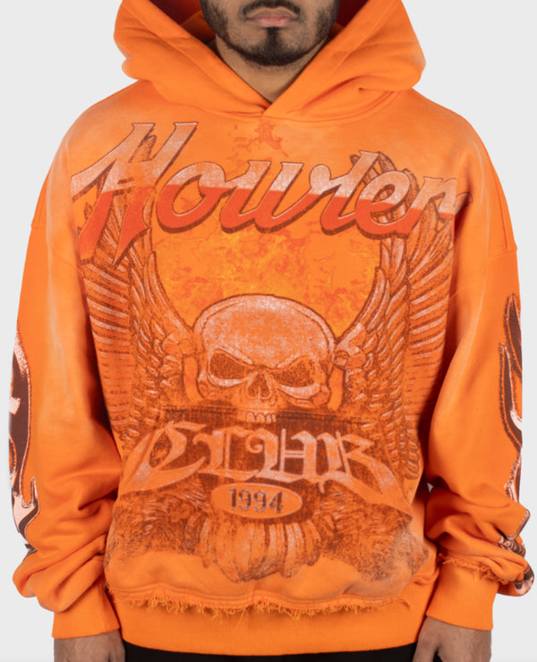 Howlers Club Wolf Skull Hoodie "Orange"