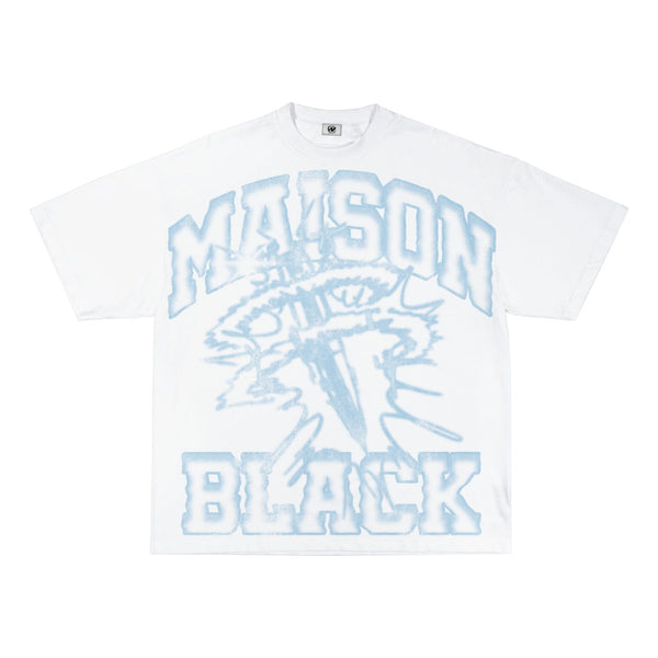 Maison Black Sword Tee ”White/Baby Blue”