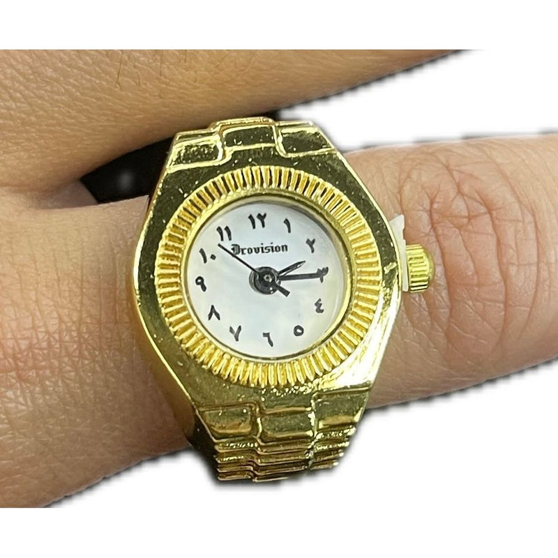 Drovision Circle Watch Ring “Gold/White”