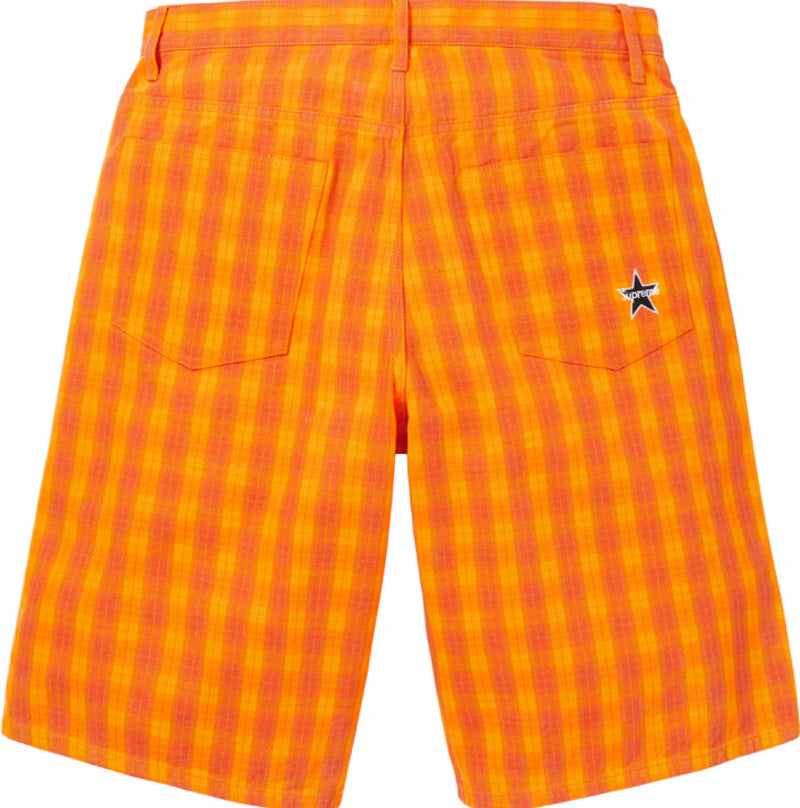 Supreme Plaid Baggy Shorts "Orange"