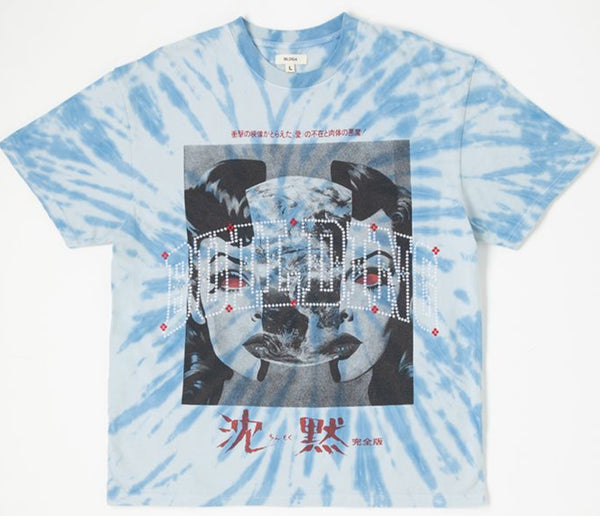 BLDG4 Split Tie Die Tee "Blue"