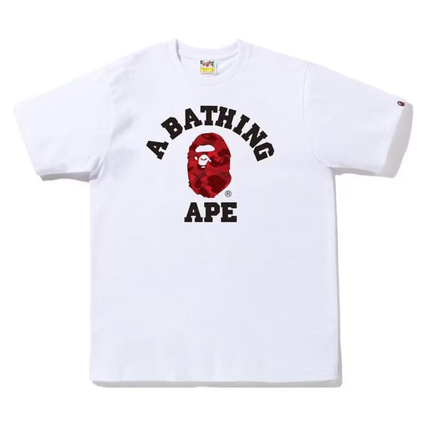 Bape A Bathing Ape ABC Camo College Tee "White/Red"