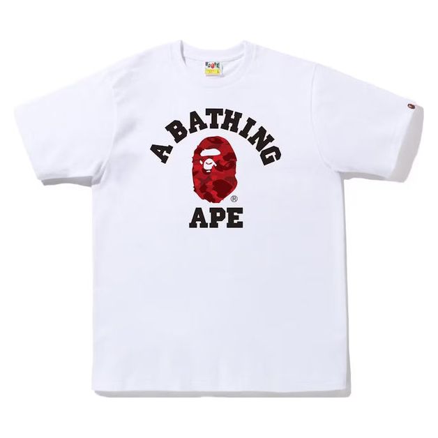 Bape A Bathing Ape ABC Camo College Tee "White/Red"