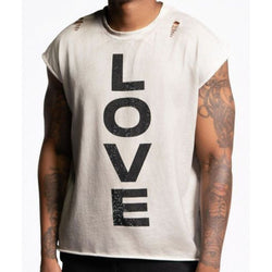Sad Boy Sage Love Sleeveless Tee "Dirty White"