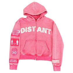 Distant Studios Distant Zip Up Hoodie “Pink”