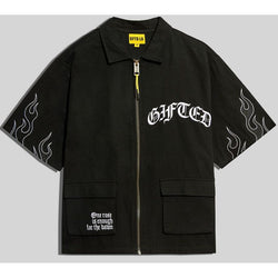 GFTD LA Dawn Zip Up Shirt “Black”