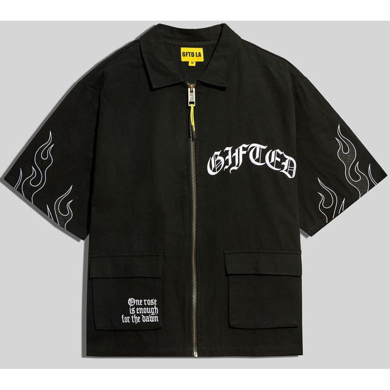 GFTD LA Dawn Zip Up Shirt “Black”