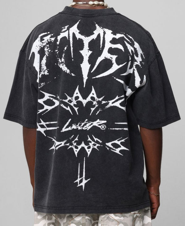 Loiter Metal Stacked Vintage Tee "Black"