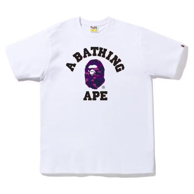 Bape A Bathing Ape College Tee "White/Purple"