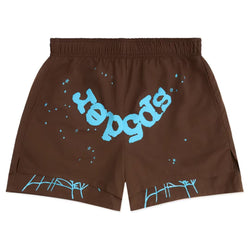 Sp5der OG Web Double Layer Shorts “Brown”