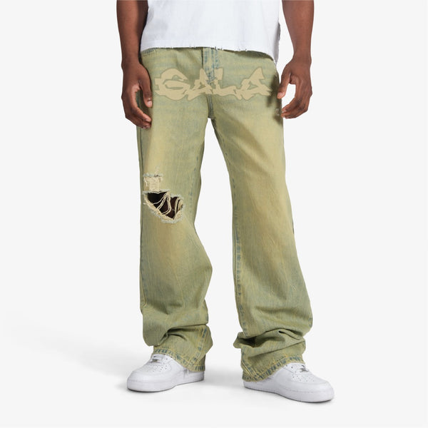 Gala Original Chloro Relaxed Denim Jeans "Sun Bleached Sage"