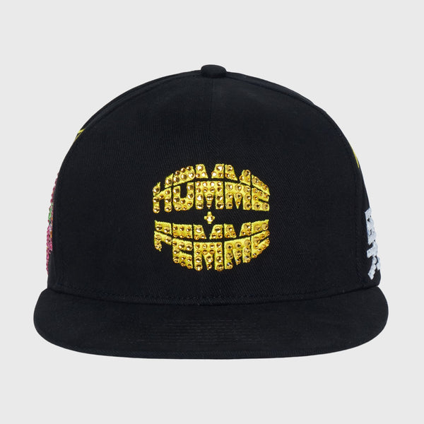 Homme Femme Japan Gemstone Snapback Hat “Black/Yellow"