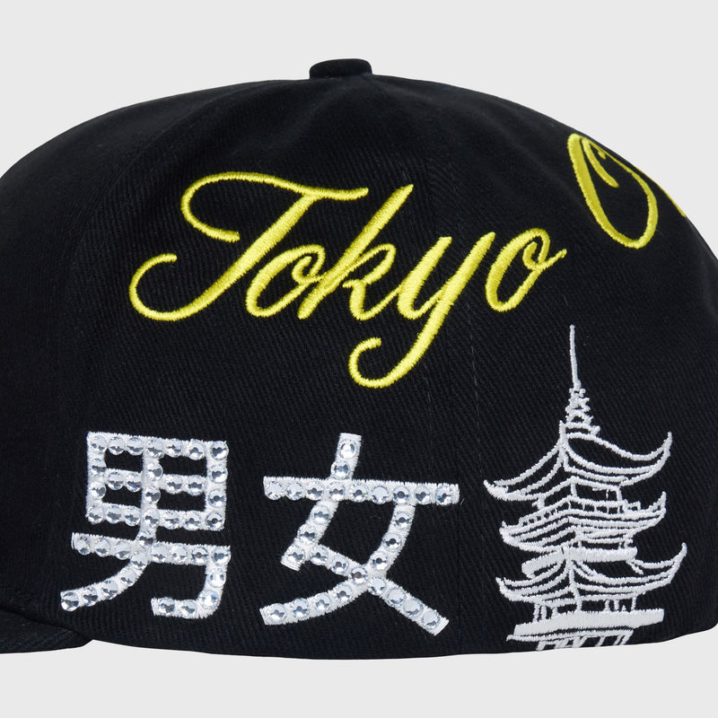 Homme Femme Japan Gemstone Snapback Hat “Black/Yellow"