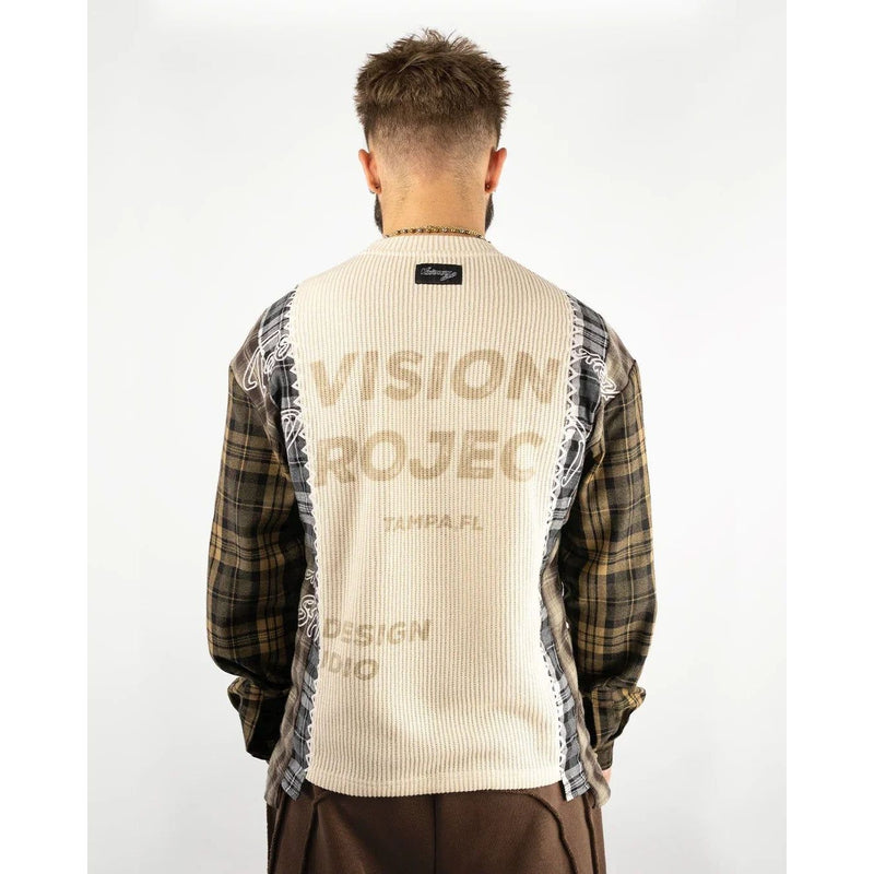 Visionary Club Harvest Patchwork Knitted Flannel