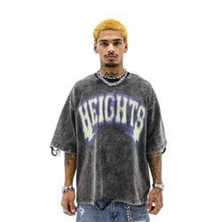 Heights District Heights Bolts Tee "Grey Acid Wash"