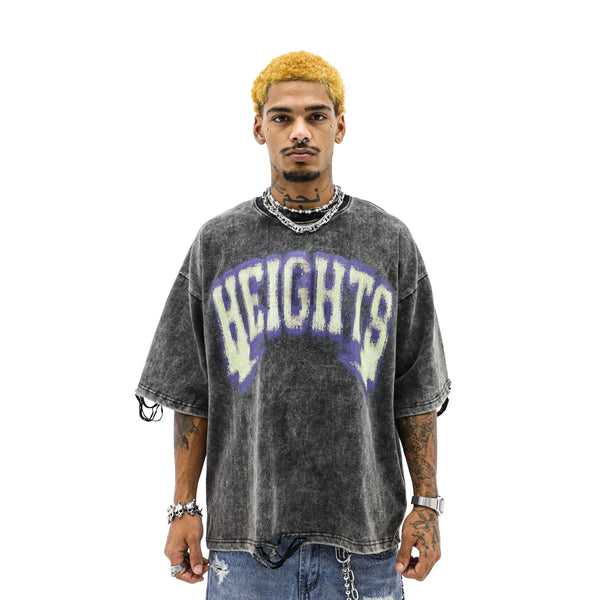 Heights District Heights Bolts Tee "Grey Acid Wash"