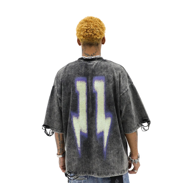 Heights District Heights Bolts Tee "Grey Acid Wash"