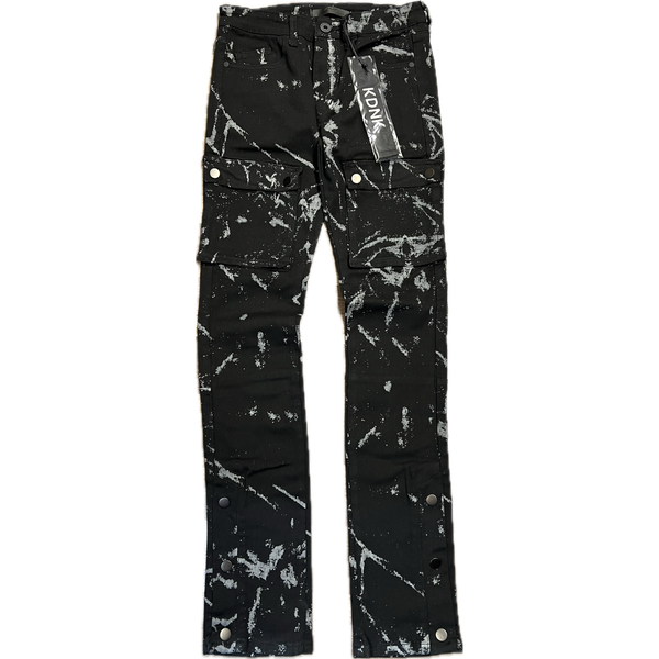 KDNK Marble Snap Cargo Pants “Black”