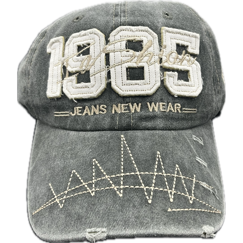 Distressed 1985 Denim Hat “Army Green”