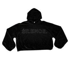 OnyxApparell SILENCE Rhinestone Hoodie “Black”