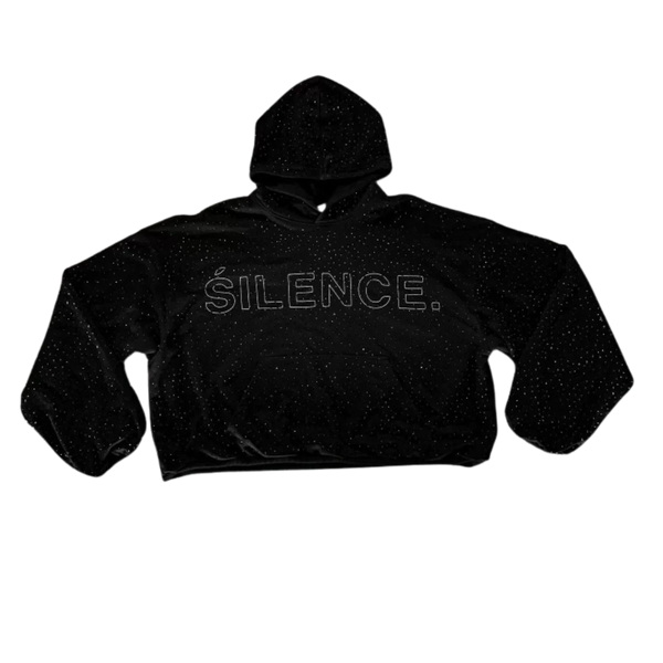 OnyxApparell SILENCE Rhinestone Hoodie “Black”