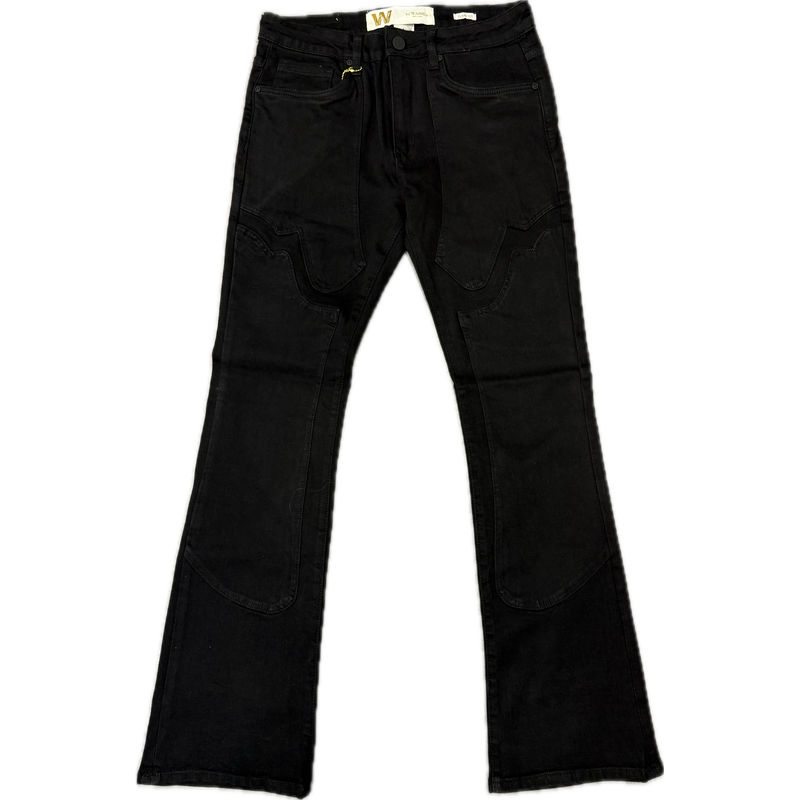 W By Waimea Western Flare Jeans "Jet Black"