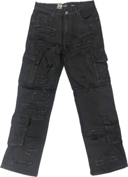 Waimea Shredded Baggy Pants "Jet Black"