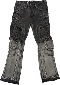 Waimea Pocket Flare Jeans "Black Wash"