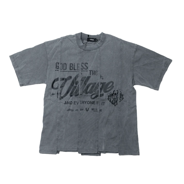 Village Blessings Paneled Tee "Grey"