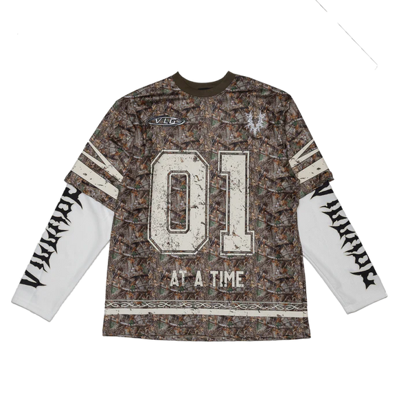 Village Members Layered L/S Jersey Tee "Camo"