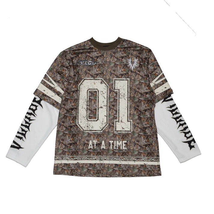 Village Members Layered L/S Jersey Tee "Camo"