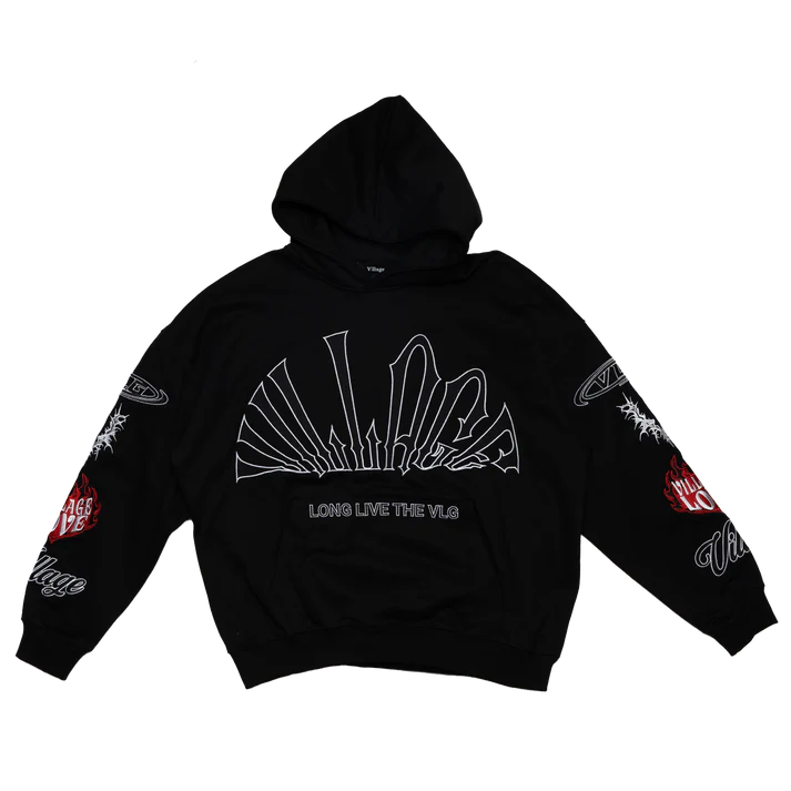 Village Patches Hoodie "Black"