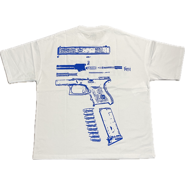 In Glock We Trust Oversized Tee "White/Blue"