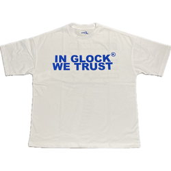 In Glock We Trust Oversized Tee "White/Blue"